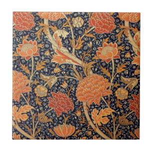 William Morris Cray Blumenmuster Vintage Fliese