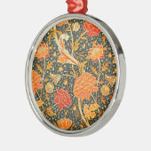 William Morris Cray Blumenmuster Vintage Silbernes Ornament (Links)