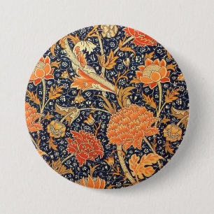 William Morris Cray Floral Art Nouveau Pattern Button