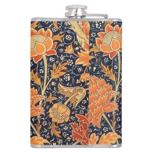 William Morris Cray Floral Art Nouveau Pattern Flachmann (Rückseite)