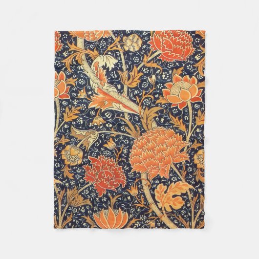 William Morris Cray Floral Art Nouveau Pattern Fleecedecke (Vorderseite)