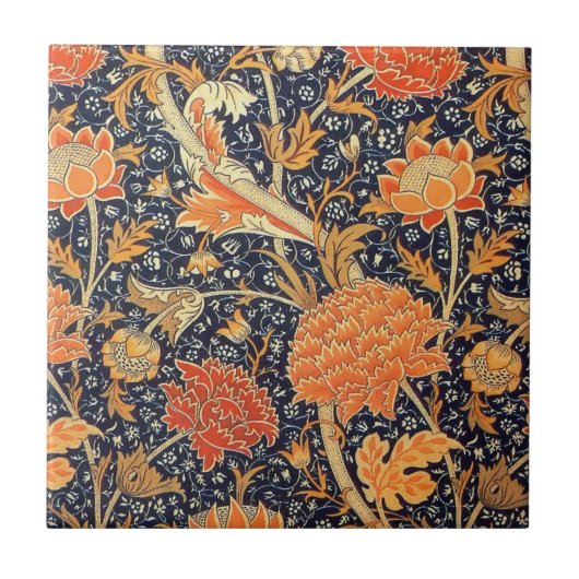 William Morris Cray Floral Art Nouveau Pattern Fliese (Vorderseite)