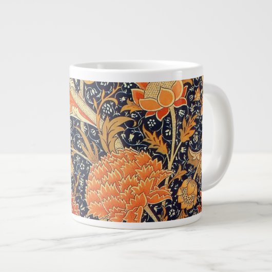 William Morris Cray Floral Art Nouveau Pattern Jumbo-Tasse (Vorderseite Rechts)