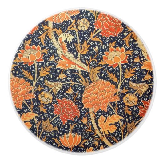 William Morris Cray Floral Art Nouveau Pattern Keramikknauf (Vorderseite)