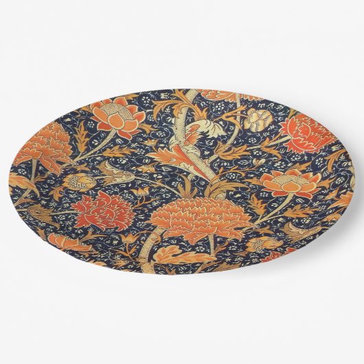 William Morris Cray Floral Art Nouveau Pattern Pappteller (Schrägansicht)