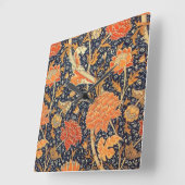 William Morris Cray Floral Art Nouveau Pattern Quadratische Wanduhr (Winkel)