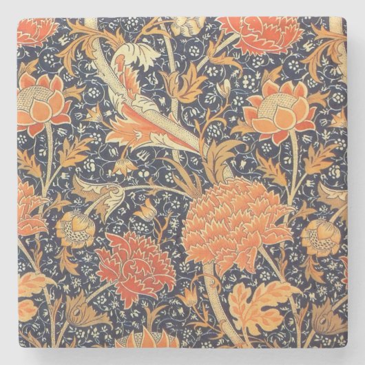 William Morris Cray Floral Art Nouveau Pattern Steinuntersetzer (Vorderseite)