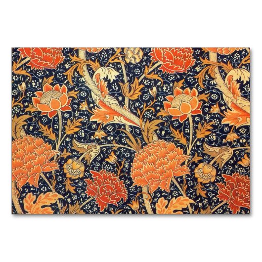 William Morris Cray Floral Art Nouveau Pattern Tischnummer (Vorderseite)