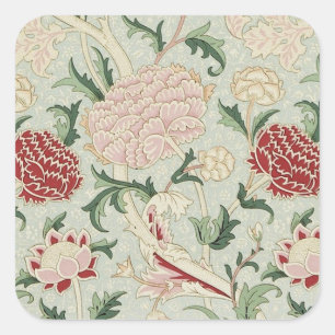 William Morris Cray Floral Pre-Raphaelite Vintag Quadratischer Aufkleber