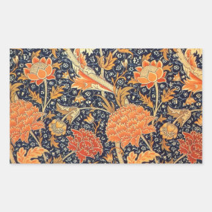 William Morris Cray Florales Art Nouveau Muster Rechteckiger Aufkleber