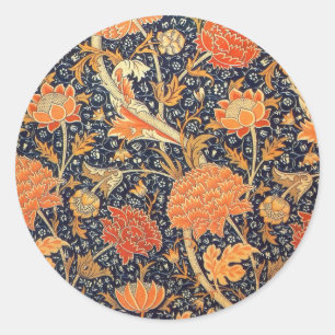 William Morris Cray Florales Art Nouveau Muster Runder Aufkleber