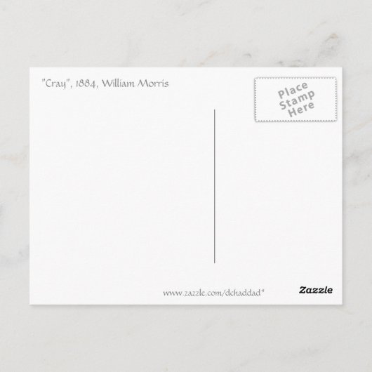 William Morris Cray Postkarte (Rückseite)
