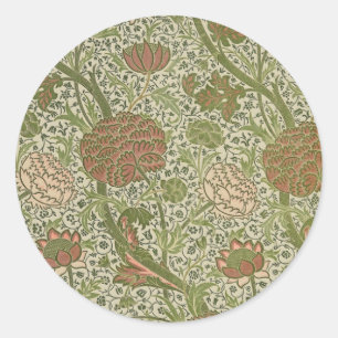 William Morris Cray Sage Blume Botanisch Runder Aufkleber