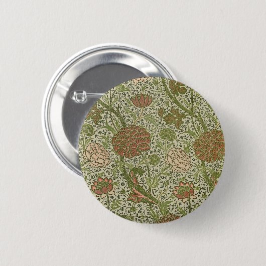 William Morris Cray Sage Blume Floral Botanical Button (Vorne & Hinten)