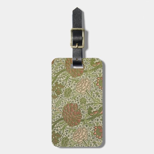 William Morris Cray Sage Blume Floral Botanical Gepäckanhänger (Vorderseite vertikal)