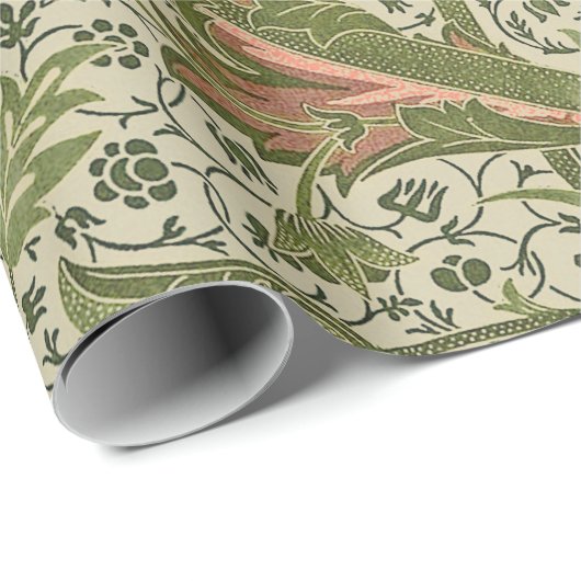 William Morris Cray Sage Blume Floral Botanical Geschenkpapier (Rolleneckpunkt)