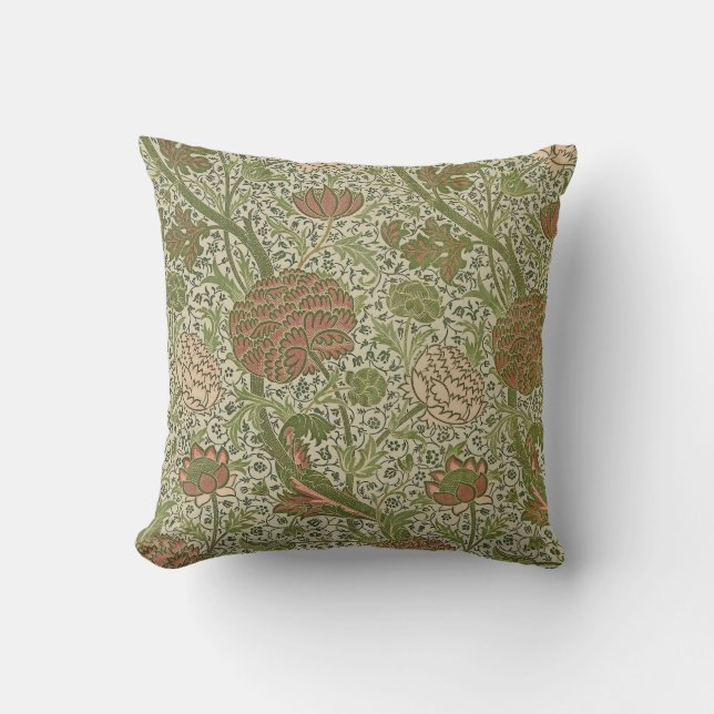 William Morris Cray Sage Blume Floral Botanical Kissen (Vorderseite)