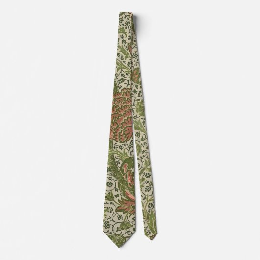 William Morris Cray Sage Blume Floral Botanical Krawatte (Vorderseite)