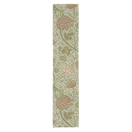 William Morris Cray Sage Blume Floral Botanical Kurzer Tischläufer (Vorderseite)
