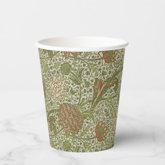 William Morris Cray Sage Blume Floral Botanical Pappbecher (Vorderseite)