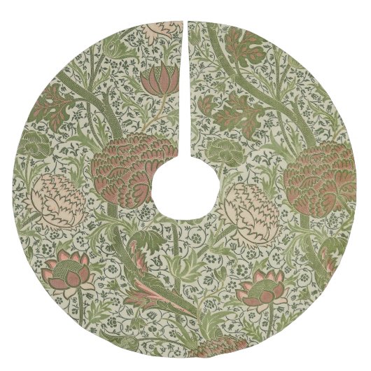 William Morris Cray Sage Blume Floral Botanical Polyester Weihnachtsbaumdecke (Vorderseite)