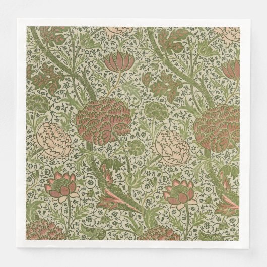 William Morris Cray Sage Blume Floral Botanical Serviette (Vorderseite)