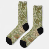William Morris Cray Sage Blume Floral Botanical Socken (Linkes Detail)