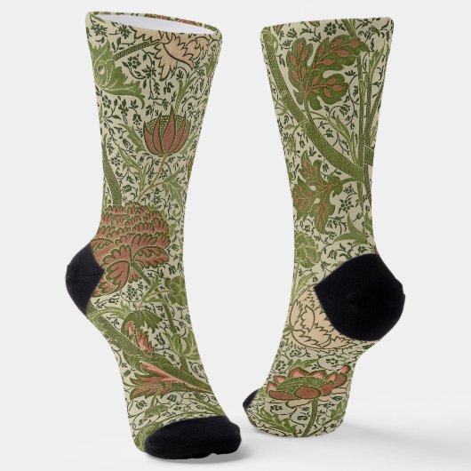 William Morris Cray Sage Blume Floral Botanical Socken (Gewinkelt)