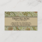 William Morris Cray Sage Blume Floral Botanical Visitenkarte (Rückseite)