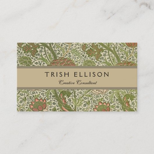 William Morris Cray Sage Blume Floral Botanical Visitenkarte (Vorderseite)