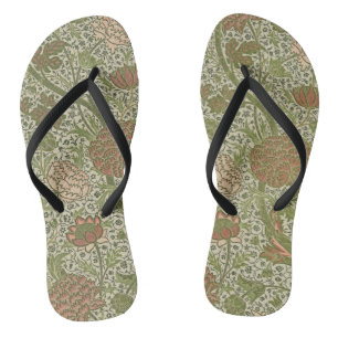 William Morris Cray Sage Blume Floral Botanisch Badesandalen