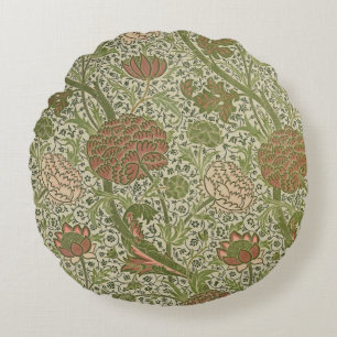 William Morris Cray Sage Blume Floral Botanisch Rundes Kissen