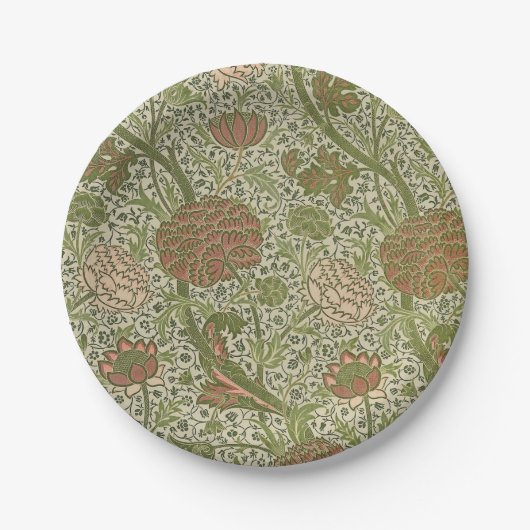 William Morris Cray Salbei-Blume Botanisch Pappteller (Vorderseite)