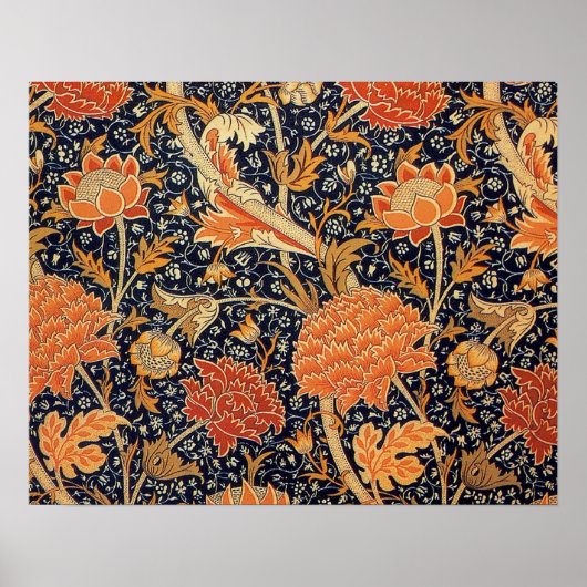 William Morris Cray Tapete Blumenmuster Poster (Vorne)