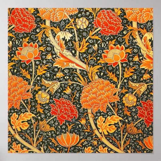 William Morris Cray Tapete Blumenmuster Poster (Vorne)