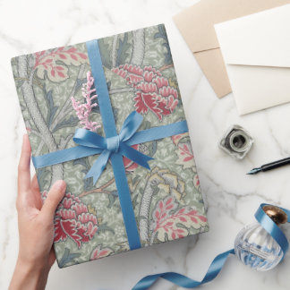William Morris Cray Vintag Floral Pink Green Geschenkpapier