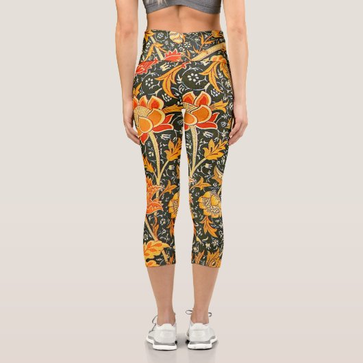 William Morris Cray Wallpaper Blume Pattern Capri Leggings (Rückseite)