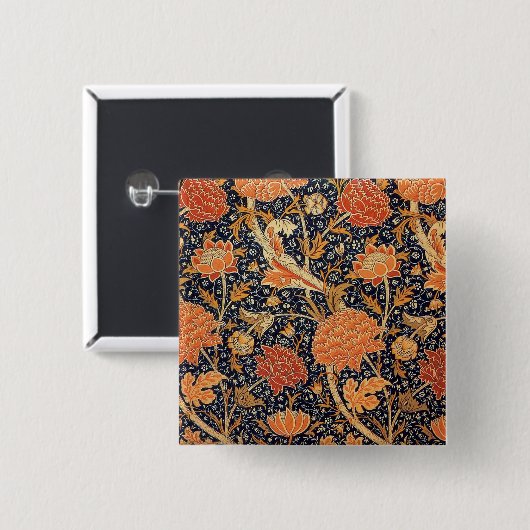 William Morris Cray Wallpaper Pattern Button (Vorne & Hinten)