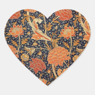 William Morris Cray Wallpaper Pattern Herz-Aufkleber