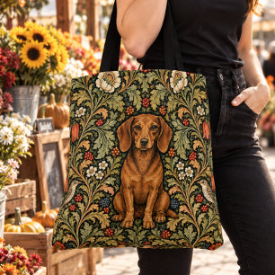 William Morris Dachshund Vintage Floral Tasche