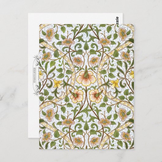 William Morris Daffodil Chintz Pattern Postcard Postkarte (Vorne/Hinten)