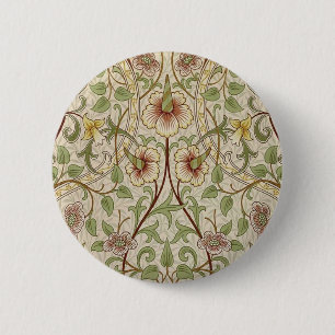 William Morris Daffodil Classic Blume Wallpaper Button