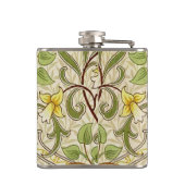 William Morris Daffodil Classic Blume Wallpaper Flachmann (Rückseite)