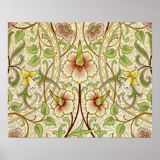 William Morris Daffodil Classic Blume Wallpaper Poster (Vorne)