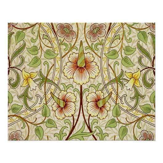 William Morris Daffodil Classic Blume Wallpaper Poster (Vorderseite)
