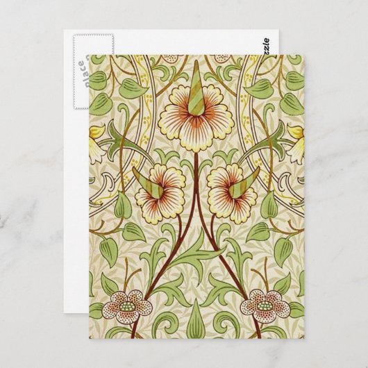 William Morris Daffodil Classic Blume Wallpaper Postkarte (Vorne/Hinten)