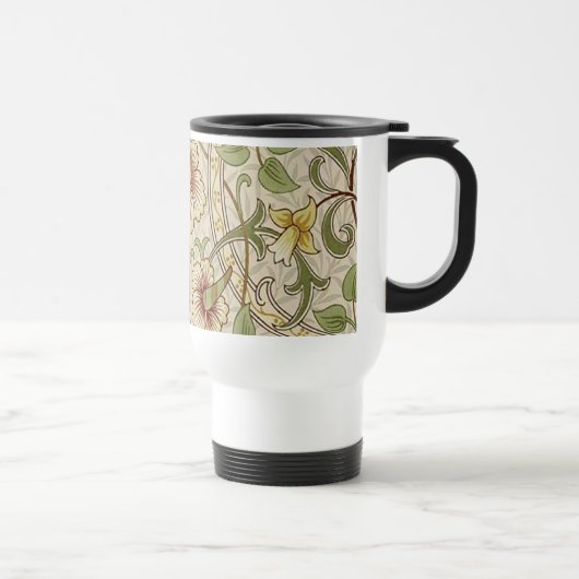 William Morris Daffodil Classic Blume Wallpaper Reisebecher (Rechts)