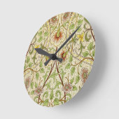 William Morris Daffodil Classic Blume Wallpaper Runde Wanduhr (Winkel)