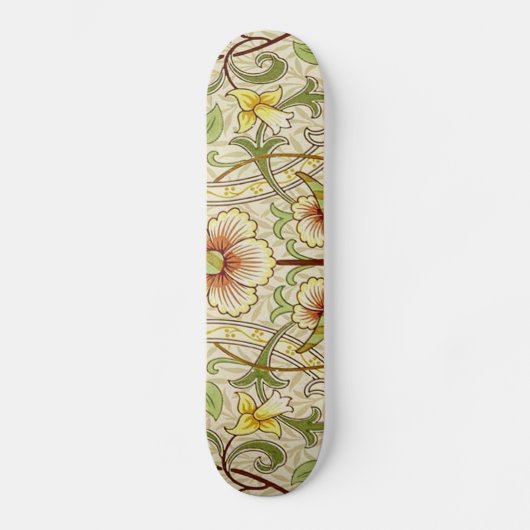 William Morris Daffodil Classic Blume Wallpaper Skateboard (Vorderseite)