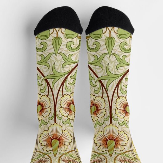 William Morris Daffodil Classic Blume Wallpaper Socken (Oben)